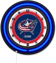 Holland Bar Stool Clk19BKColBlu NHL 19 in. Dia. Columbus Blue Jackets Double Neon Wall Clock Black
