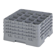 (16S900151) 16 Compartment Stemware & Tumbler Glass Rack - Camrack by Cambro – 9-3/8-Inch, Plastic, Soft Gray, Pack of 2