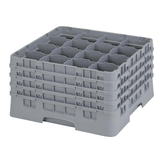 (16S900151) 16 Compartment Stemware & Tumbler Glass Rack - Camrack by Cambro – 9-3/8-Inch, Plastic, Soft Gray, Pack of 2