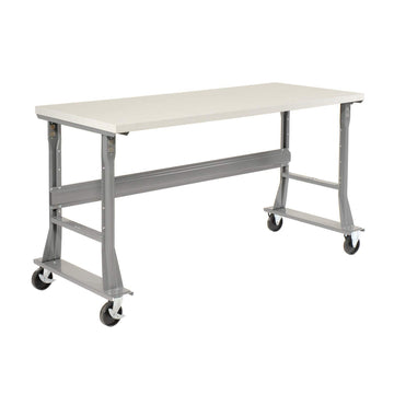 Mobile Fixed Height Workbench by Global Industrial – 30"L x 72"W x 39.38"H, Steel, Gray, Model 183982A