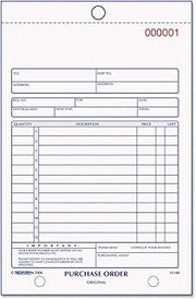 Rediform Purchasing Forms,Vertical Format, 2-Part,5-1/2"x7-7/8",50/Bk (1L140)