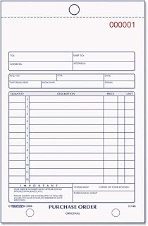 Rediform Purchasing Forms,Vertical Format, 2-Part,5-1/2"x7-7/8",50/Bk (1L140)