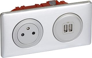 Legrand 200139 Céliane Kit Dual USB with Earth Main Valve/Flexible Two Pole 230 V Aluminium