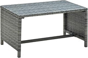 Coffee Table Poly Rattan Anthracite - Modern Rectangular Coffeetable, Living Room, Indoor/Outdoor Tables, Easy to Clean Mesa for Apartment, 27.6 x 15.7 x 15.0 in