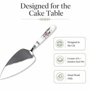 Portmeirion Botanic Garden Cake Server, Stainless Steel Blade, Multicolor Porcelain