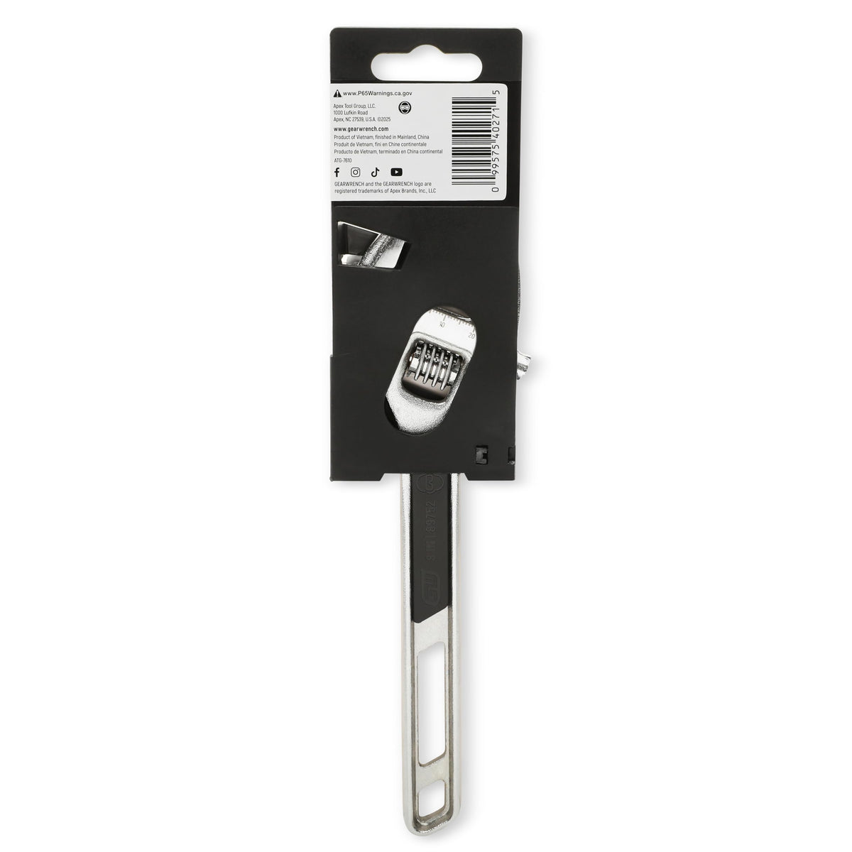 GEARWRENCH 8-inch / 8 in / Chrome Adjustable Wrenches