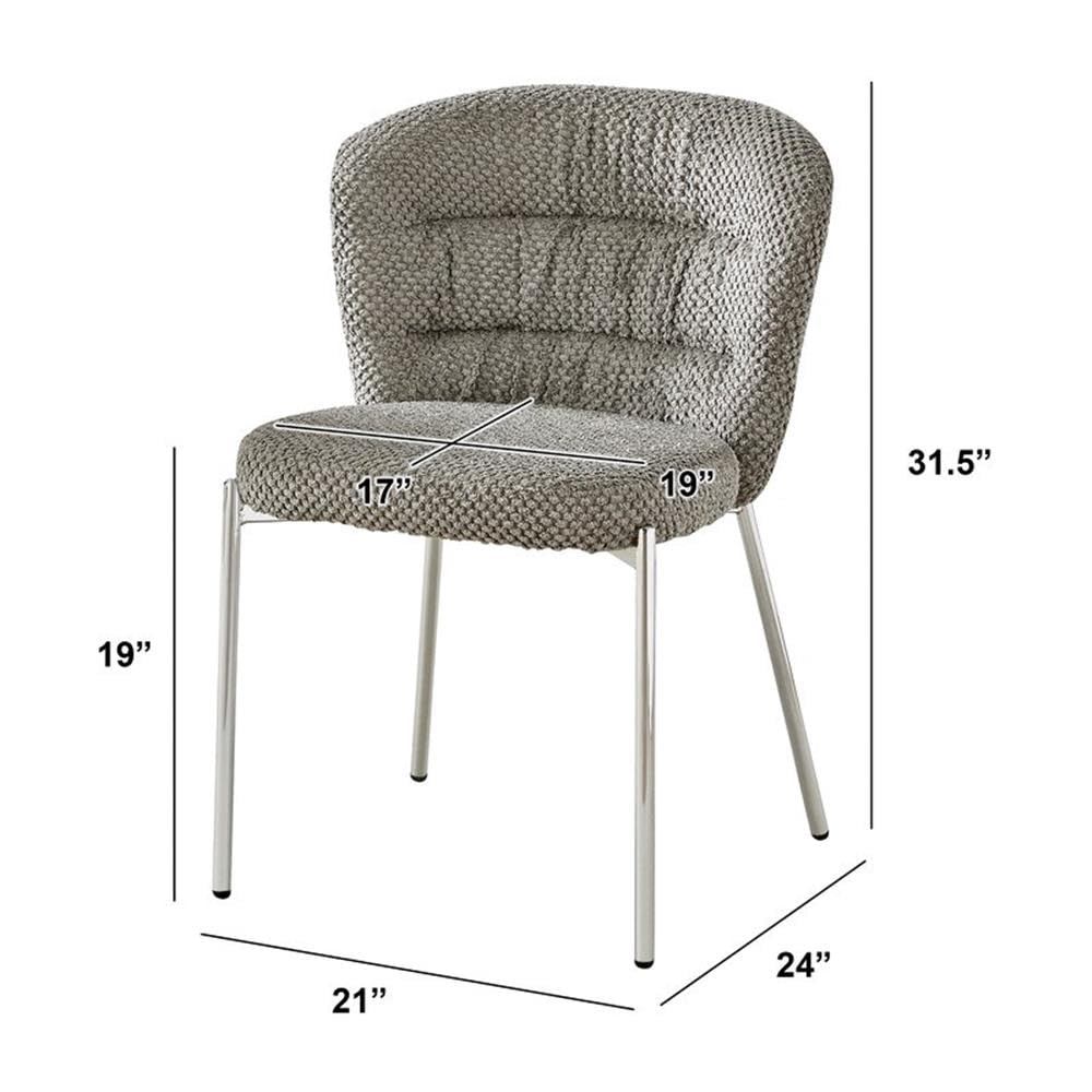 Best Quality Furniture Gray / Silver / 19" Side Chair / Modern, Chic, Transitional, Contemporary Chairs