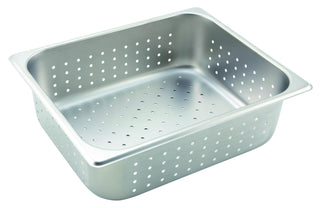 Half Size Stainless Steel Food Pan / Steam Table Pan (Set of 24) by Winco – 4" Deep, 8.89 quarts, Stainless Steel, Silver, Pack of 24