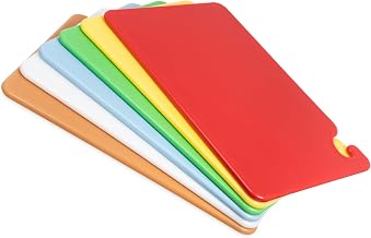 San Jamar CB1520KC 6 Piece Cut-N-Carry Co-Polymer Board System Set with Color Coding Chart, 20" Length x 15" Width x 1/2" Thick