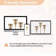 Nuptio Candlestick Holders Set, Gold Metal, 6 Piece Assorted Heights
