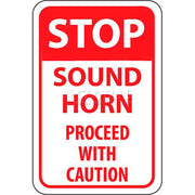 NMC Traffic Sign by National Marker – 12"L x 12"W x 18"H, Aluminum, White/Red, Model TM70G