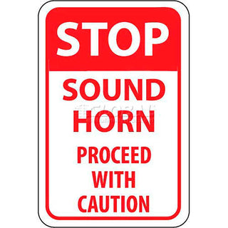 NMC Traffic Sign by National Marker – 12"L x 12"W x 18"H, Aluminum, White/Red, Model TM70G