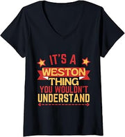 Women's Weston Name Funny Gift for Weston V-Neck T-Shirt