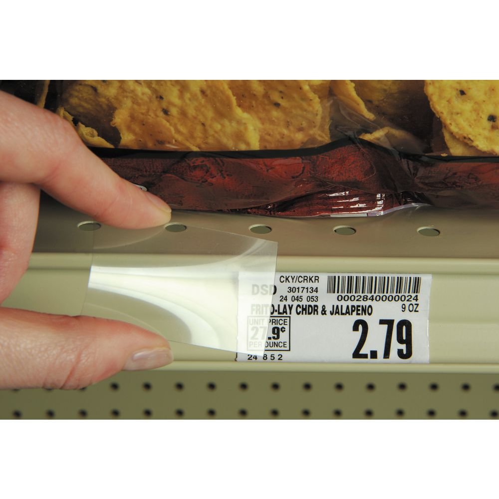 Shelf Pricing Cover Clear Vinyl- 2"L x 1 1/4"H by HUBERT – Vinyl, Clear, Pack of 1000, Model 75679 X 4