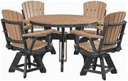 American Furniture Classics Model DR130CBK-K Five Piece Round Dining Height Dining Set in Cedar with a Black Base, Made in The USA