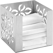 Rosseto SM262 Iris Small Napkin Holder, Stamped Brushed Stainless Steel, Grey