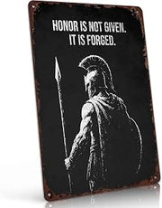 Spartan Warrior Motivational Vintage Metal Wall Art Signs 8X12 In