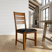 Green Mason Ladderback Upholstered Side Chair Set by Starlight Canyon Home – Solid Mango Tops & Solid Rubberwood, Green, Pack of 2