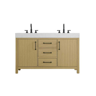 Elegant Kitchen and Bath 54" Double Bathroom Vanity in Honey Brown by Elegant Lighting – unspecified, Wood, Honey Brown, Model VF60654DMHB