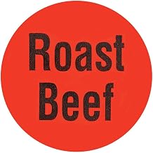 Roast Beef Labels Red Deli Dot Packaging Labels Black Imprint - 1"Dia 1000 Per Roll