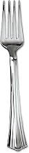 WNA 610155 Heavyweight Plastic Forks, Reflections Design, Silver, 600/Carton