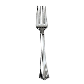 610155 Heavyweight Plastic Forks by WNA – 7" Length - Fork, Polystyrene, Silver, Pack of 600, Model WNA610155