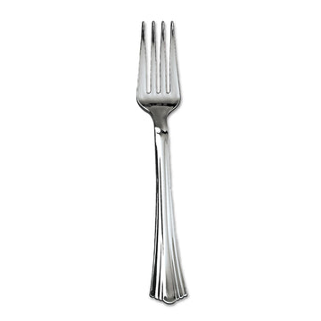 610155 Heavyweight Plastic Forks by WNA – 7" Length - Fork, Polystyrene, Silver, Pack of 600, Model WNA610155