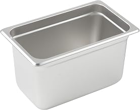 Winco Anti-Jamming Steam Pan, 1/4 by 6-Inch, 24-Gauge, Stainless Steel