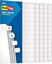 Redi-Tag RTG31010, Permanent Stick Write-On Index Tabs, 416 / Pack, White, (Pack of 1)
