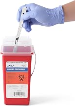 2 Quart Sharps Containers for Home Use 1 Pack | Clear Lid, Puncture Material, Disposable, Compact, the Max Fill Line, for Home Use, Clinics and Travel