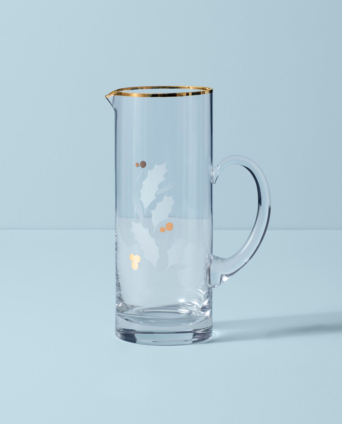Lenox Holiday Gold Pitcher, 48 Ounces, Clear Glass