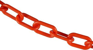 Mr. Chain Plastic Barrier Chain, Orange, 25 ft Length (50013-25)