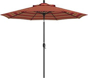 California Umbrella 12-Year Protection 9-Ft Patio Umbrella, Sunbrella Fade-Resistant Fabric, Crank Lift, Push Button Tilt, 8-Rib Heavy Duty Aluminum Frame, Stone Black Pole