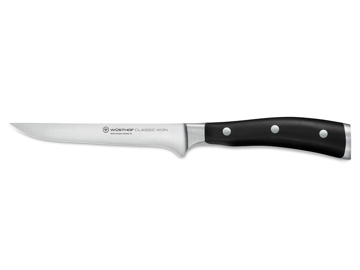 Classic Ikon 5" Boning Knife by Wüsthof – 5", High Carbon Stainless Steel, Black, Model 1040331414