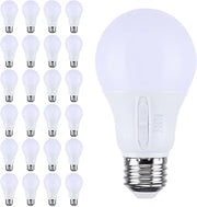 Satco S12145 11.5 Watt A19 LED Lamp E26 Medium Base 5CCT Selectable 2700K-5000K 1100 Lumens 120 Volt Dimmable Enclosed Rated 90 CRI Frost Finish Bulb Indoor General Purpose Lamp Replacement (24 Pack)