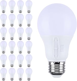 Satco S12145 11.5 Watt A19 LED Lamp E26 Medium Base 5CCT Selectable 2700K-5000K 1100 Lumens 120 Volt Dimmable Enclosed Rated 90 CRI Frost Finish Bulb Indoor General Purpose Lamp Replacement (24 Pack)