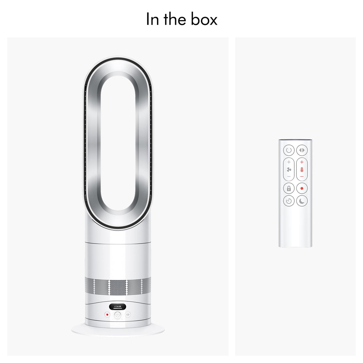 Hot+Cool™ HF1 Rapid React heater fan (White/Silver) by Dyson – Small, White/Silver, Model 602800-01