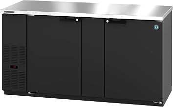 Hoshizaki BB69 Back Bar Refrigerator, Two Section, Black Vinyl