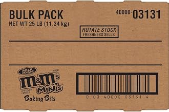 M&M'S Milk Chocolate MINIS Size Baking Bits 25-Pound Bulk Package Box