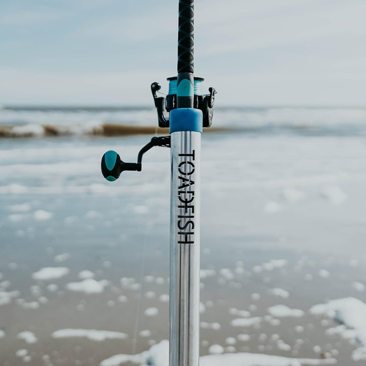 Sand Spike Rod Holder for Surf Fishing by Toadfish – Large, Stainless Steel, silver, Model 236651
