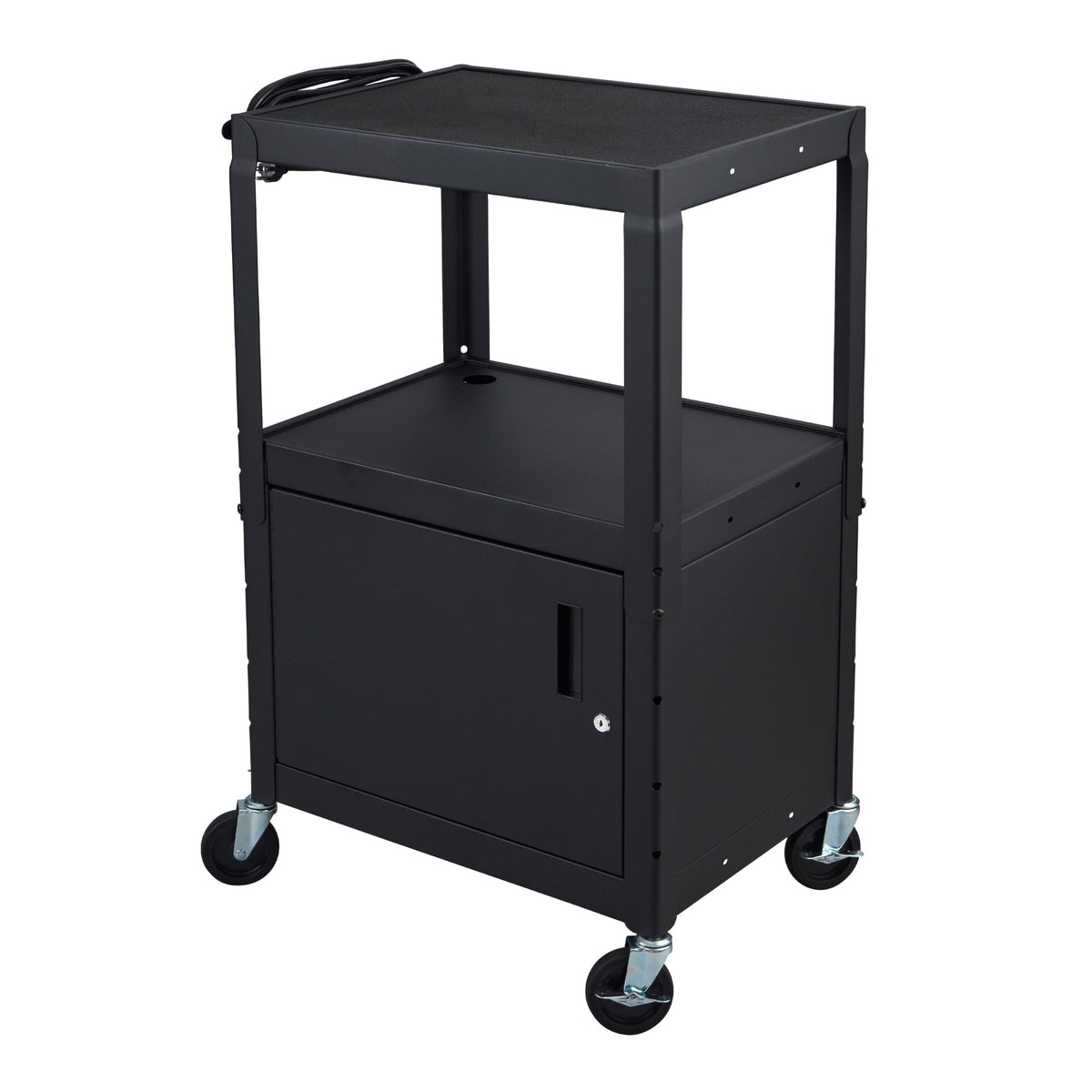Luxor Black / 24"W x 18"D x 24 to 42"H / Industrial AV Carts & Stands