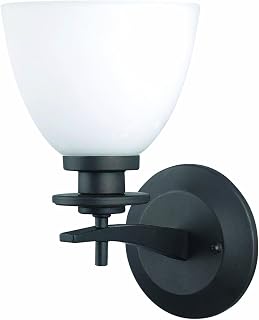 Canarm IWF256A01ORB New Yorker 1-Light Wall Mount Fixture, Flat Opal Glass and Oil Rubbed Bronze