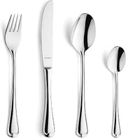 Amefa Elegance 24-Piece Cutlery Set, Utensils Flatware, 18/10 Stainless Steel Highly Polished & Dishwasher Safe, Country House Charm with Fine Thread in Teardrop Shape