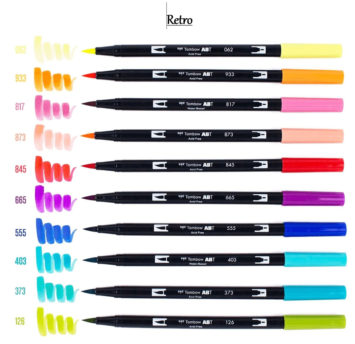: Dual Brush Pen 3 Pack Set - Pastel by Tombow – Pack of 33, Model 56255, 56256, 56257