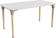 Flash Furniture Bright Beginnings 23.5x47 in Metal Adjustable Activity Table, NAT/White