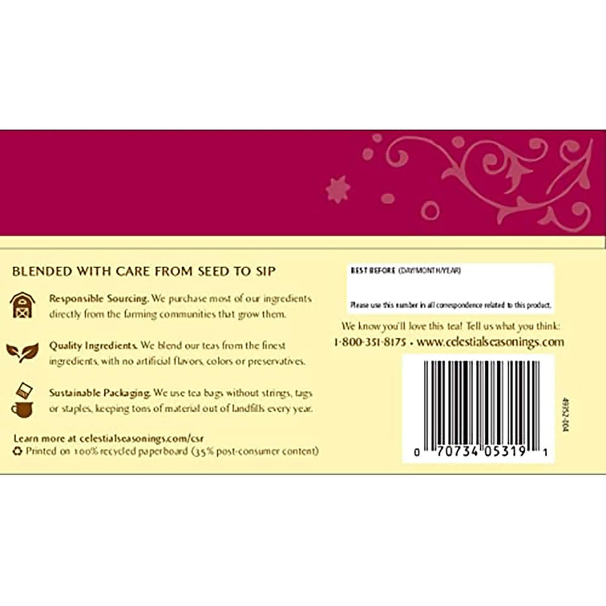: Black Cherry Berry Herbal Tea Caffeine Free by Celestial Seasonings – Brown, Pack of 6