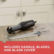Black and Decker Electric Knife, 7-Inch Stainless Steel Blades, Black