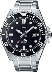 Casio Classic Diver Stainless Steel Watch Date Indicator MDV-106DD-1A1VCF, Black/Silver