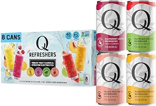 Q MIXERS Refreshers Sparkling Hydration Beverage Variety Pack (8PK) – 2 of Each Flavor: Pineapple Passion, Watermelon Lime, Raspberry Lemon & Peach Nectarine – Electrolytes + Vitamins, Mocktail & Cocktail Mixer - 7.5oz per Can