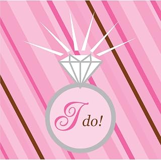 Creative Converting Bridal Shower 16 Count 3-Ply Paper Beverage Napkins, Bride to be Dots
